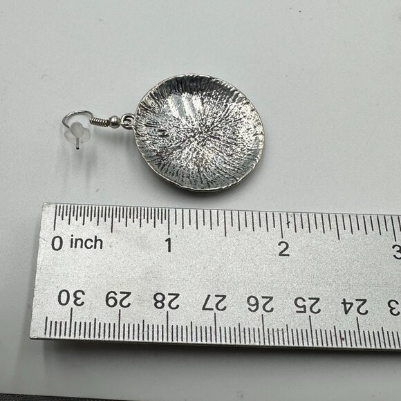 Earrings Lot Silver Tone Pierced Dangle Metal Faux Turquoise Beads 3 Pairs - Picture 10 of 13